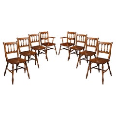 Set of Eight Elm Kitchen Chairs