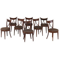 Set of Eight Elmwood Dutch Louis XVI Chairs, 18th Century