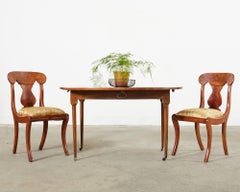 Set of Eight Empire Style Flame Mahogany Dining Chairs