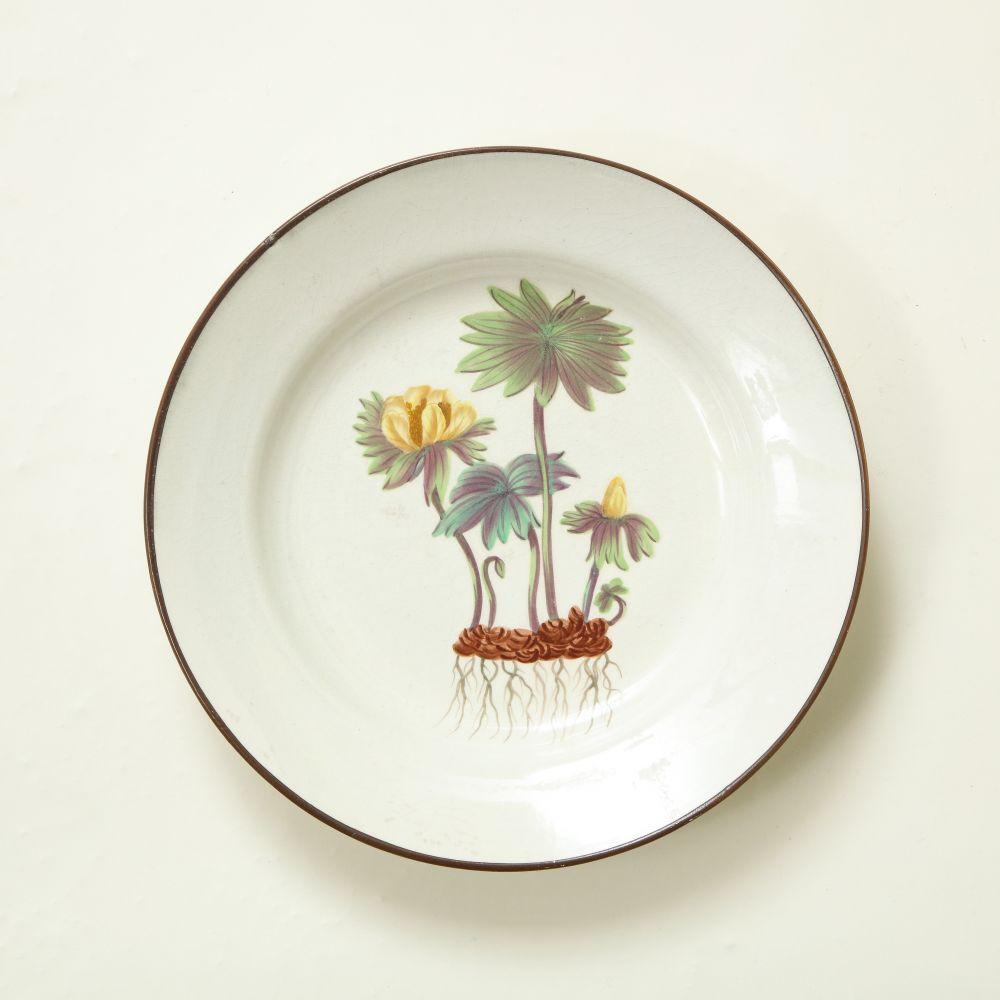 Ensemble de huit assiettes à dessert botaniques en porcelaine anglaise Bon état - En vente à New York, NY
