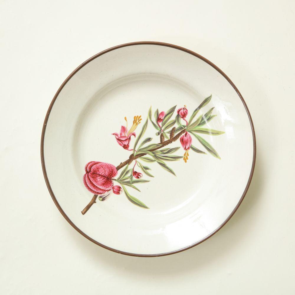 Céramique Ensemble de huit assiettes à dessert botaniques en porcelaine anglaise en vente