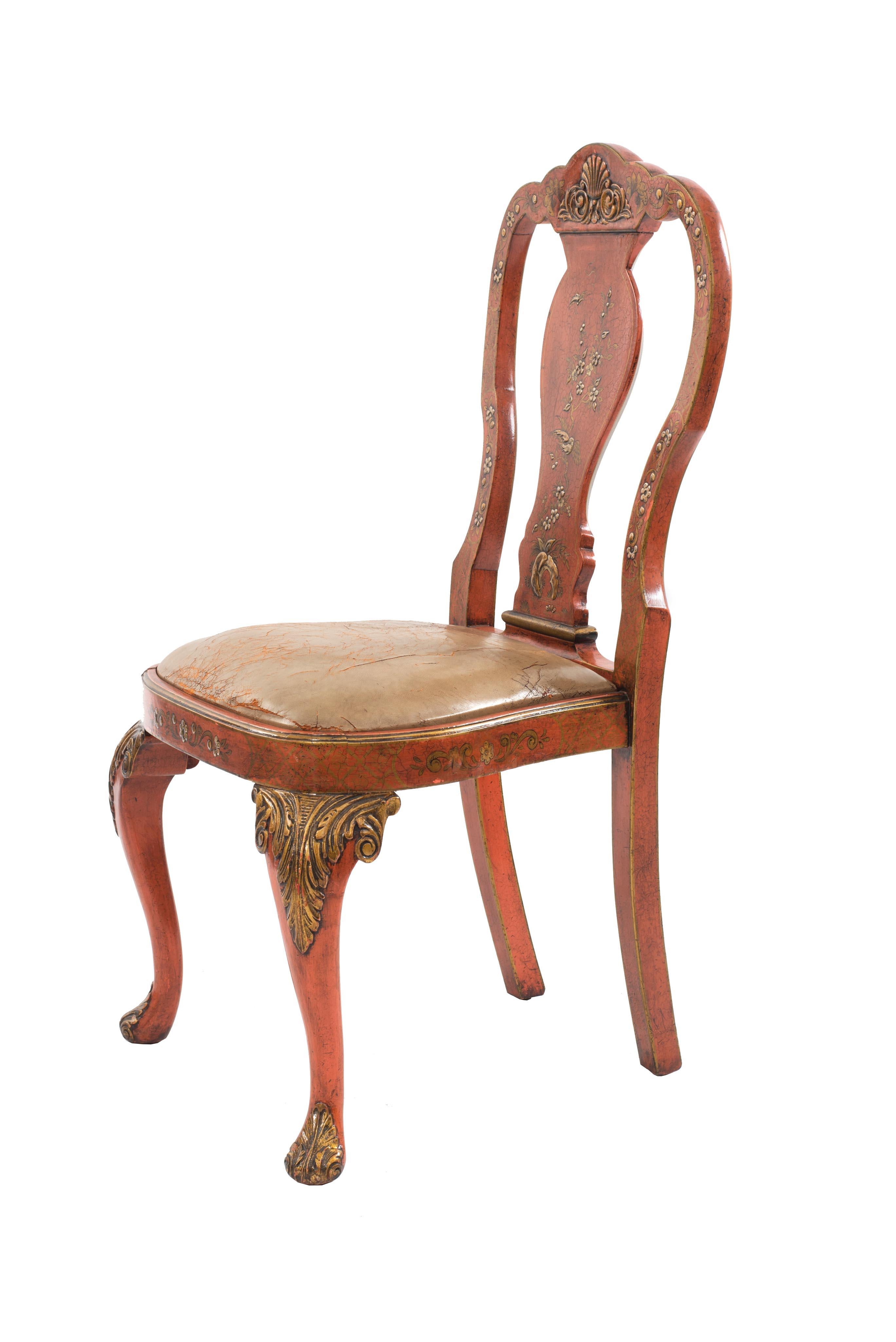 Set of 8 English Chinoiserie Dining Chairs In Good Condition For Sale In New York, NY