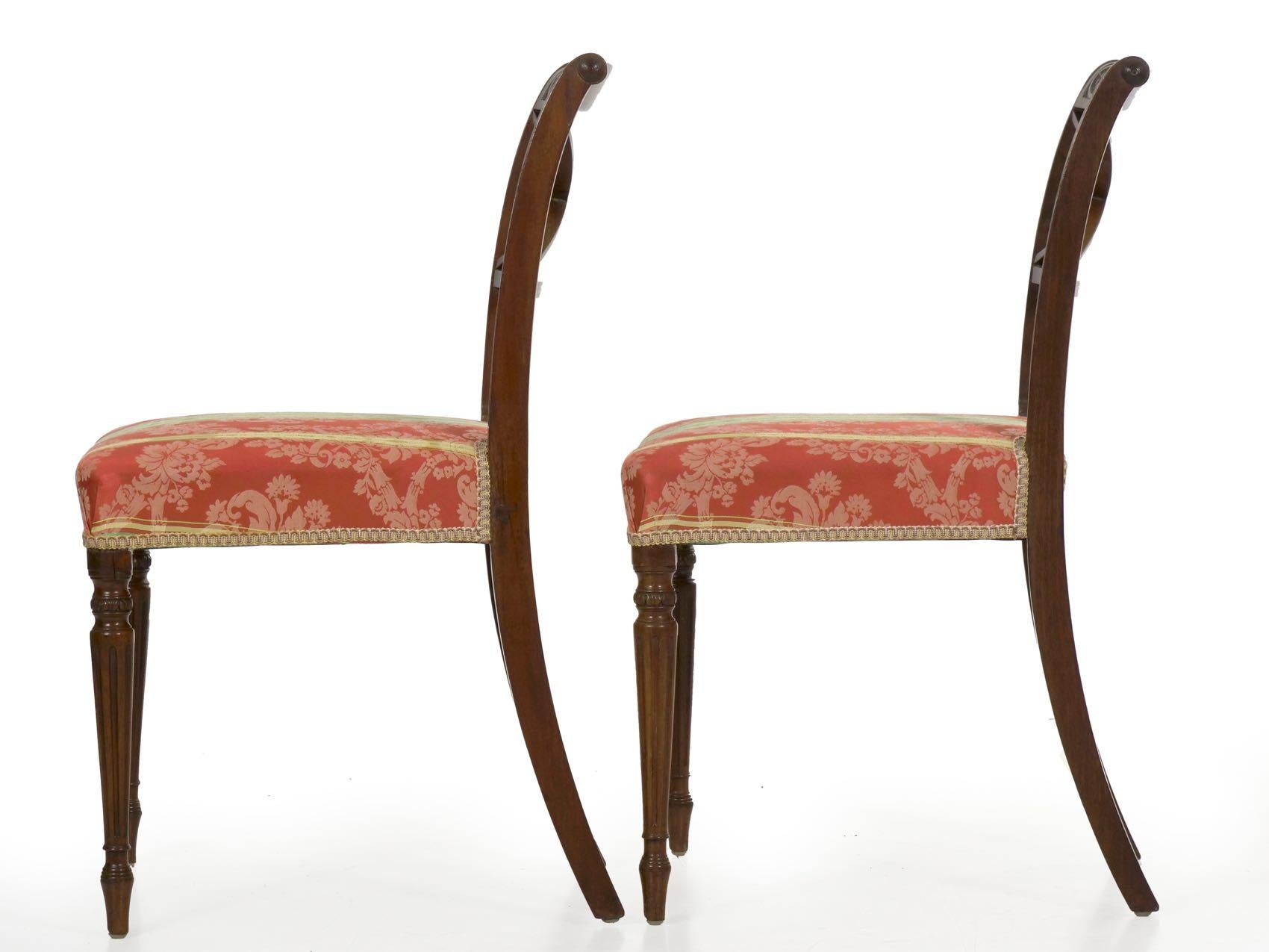 Set of Eight English Regency Carved Mahogany Antique Dining Chairs, circa 1810 7
