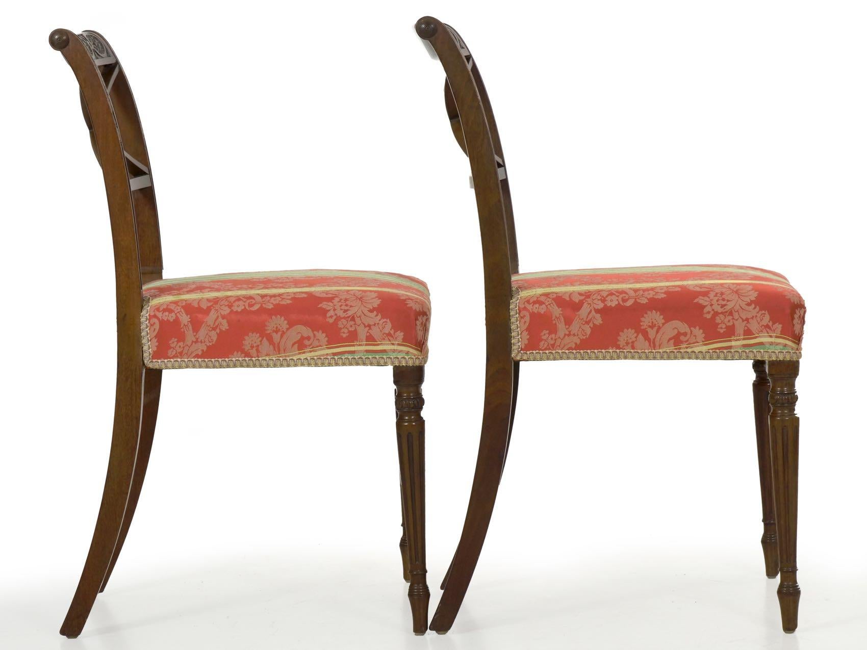 Set of Eight English Regency Carved Mahogany Antique Dining Chairs, circa 1810 9