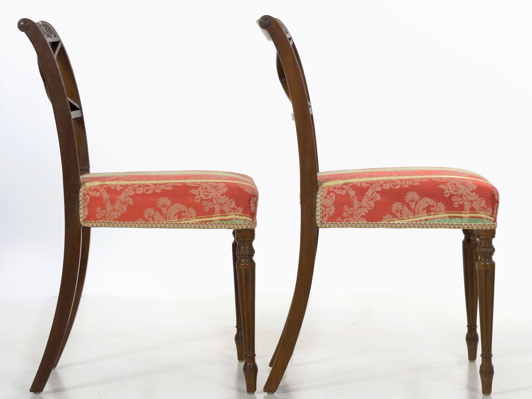 Set of Eight English Regency Carved Mahogany Antique Dining Chairs, circa 1810 13