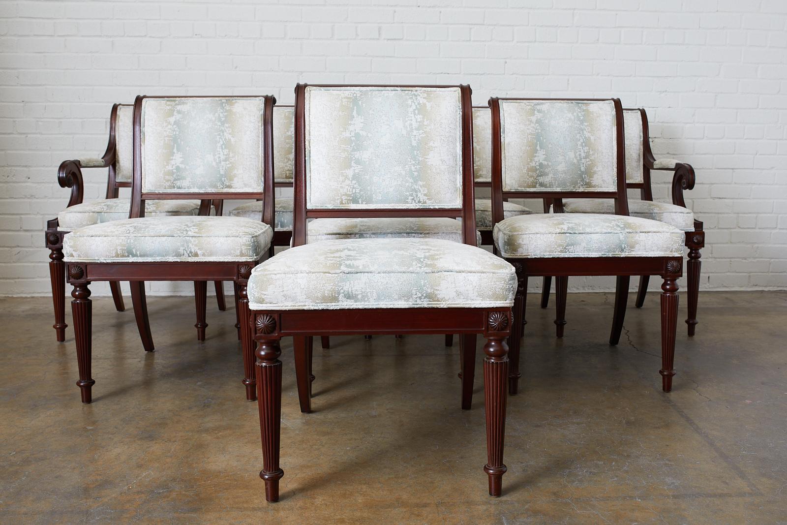 Set of Eight English Regency Style Mahogany Dining Chairs 7