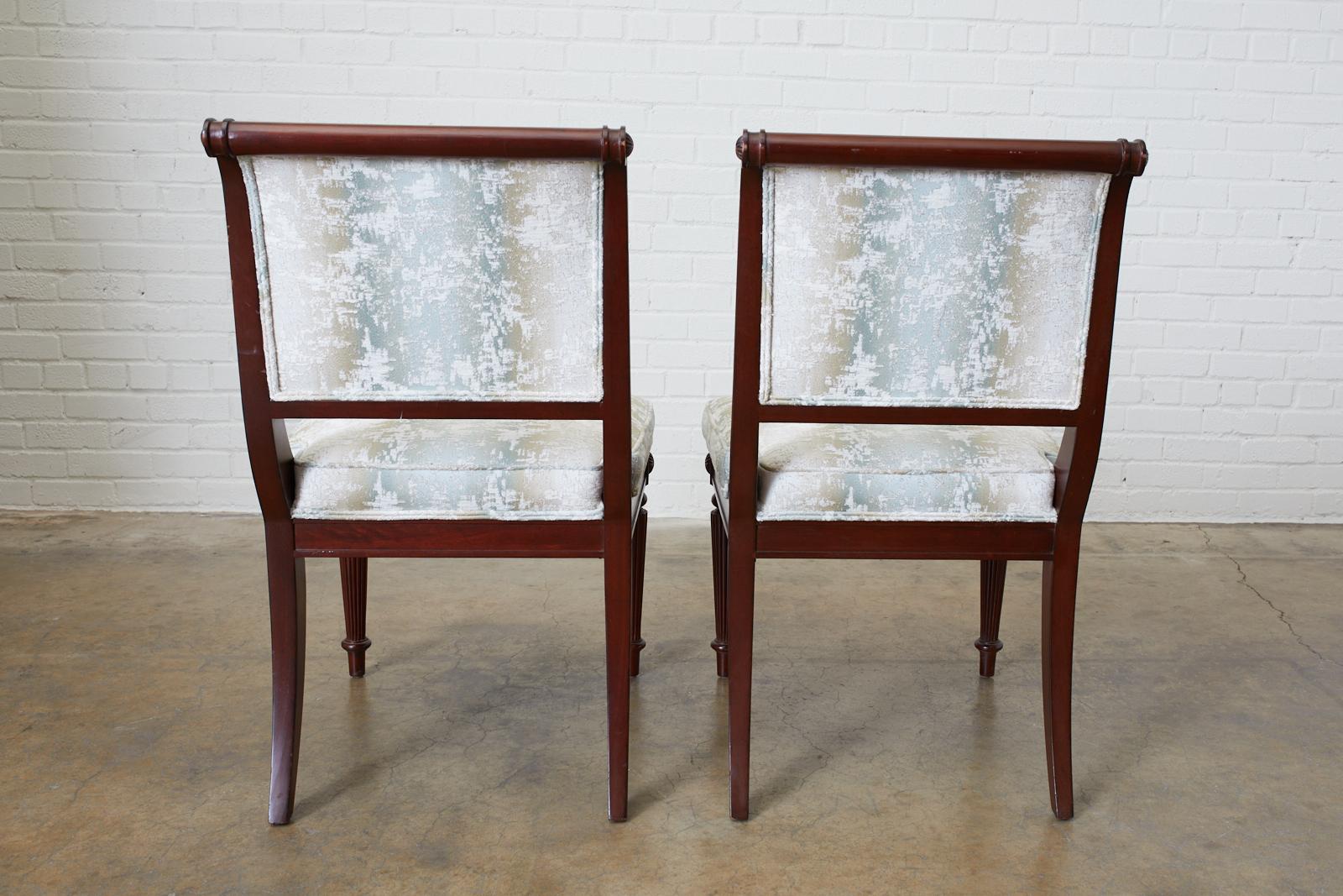 Set of Eight English Regency Style Mahogany Dining Chairs 12