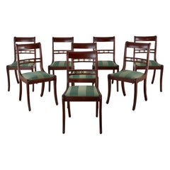 Set of Eight English Regency Style Mahogany Dining Chairs