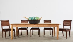 Set of Eight English Regency Walnut Caned Dining Chairs