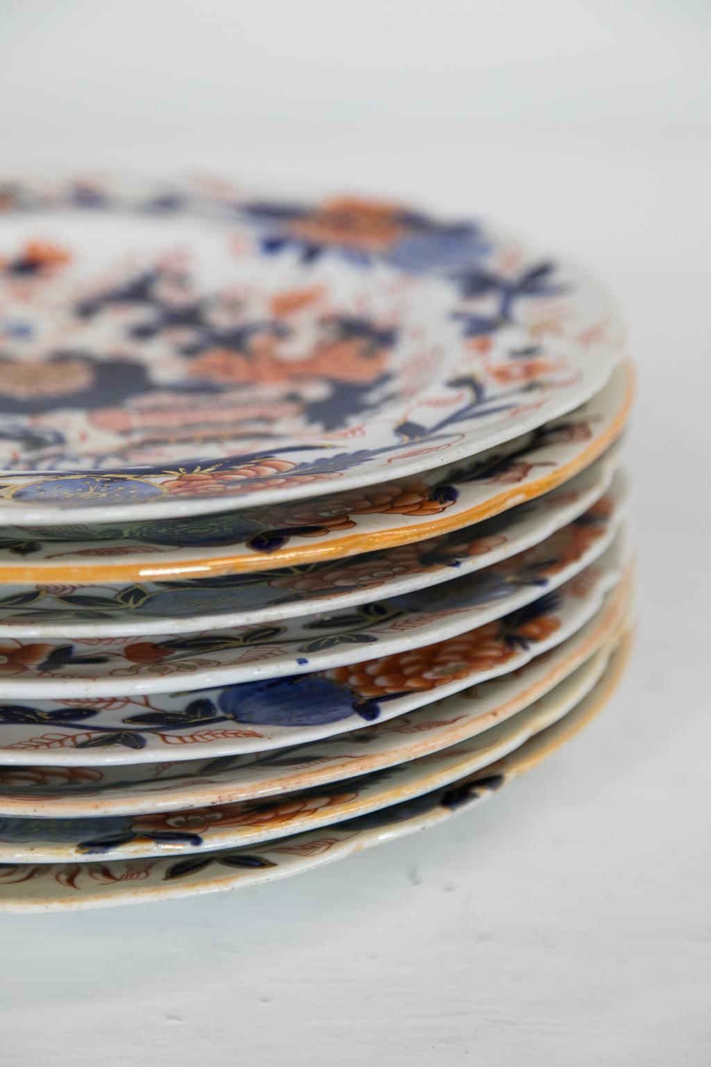 Set of Eight English Staffordshire Plates For Sale 1