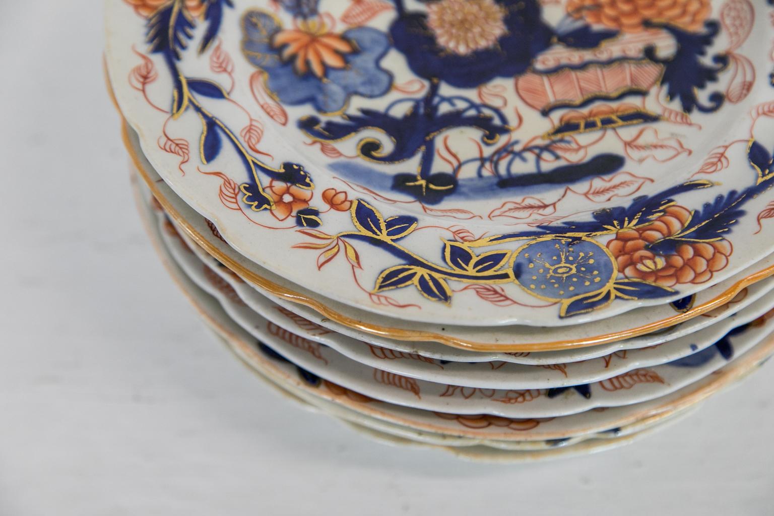 Set of Eight English Staffordshire Plates For Sale 2