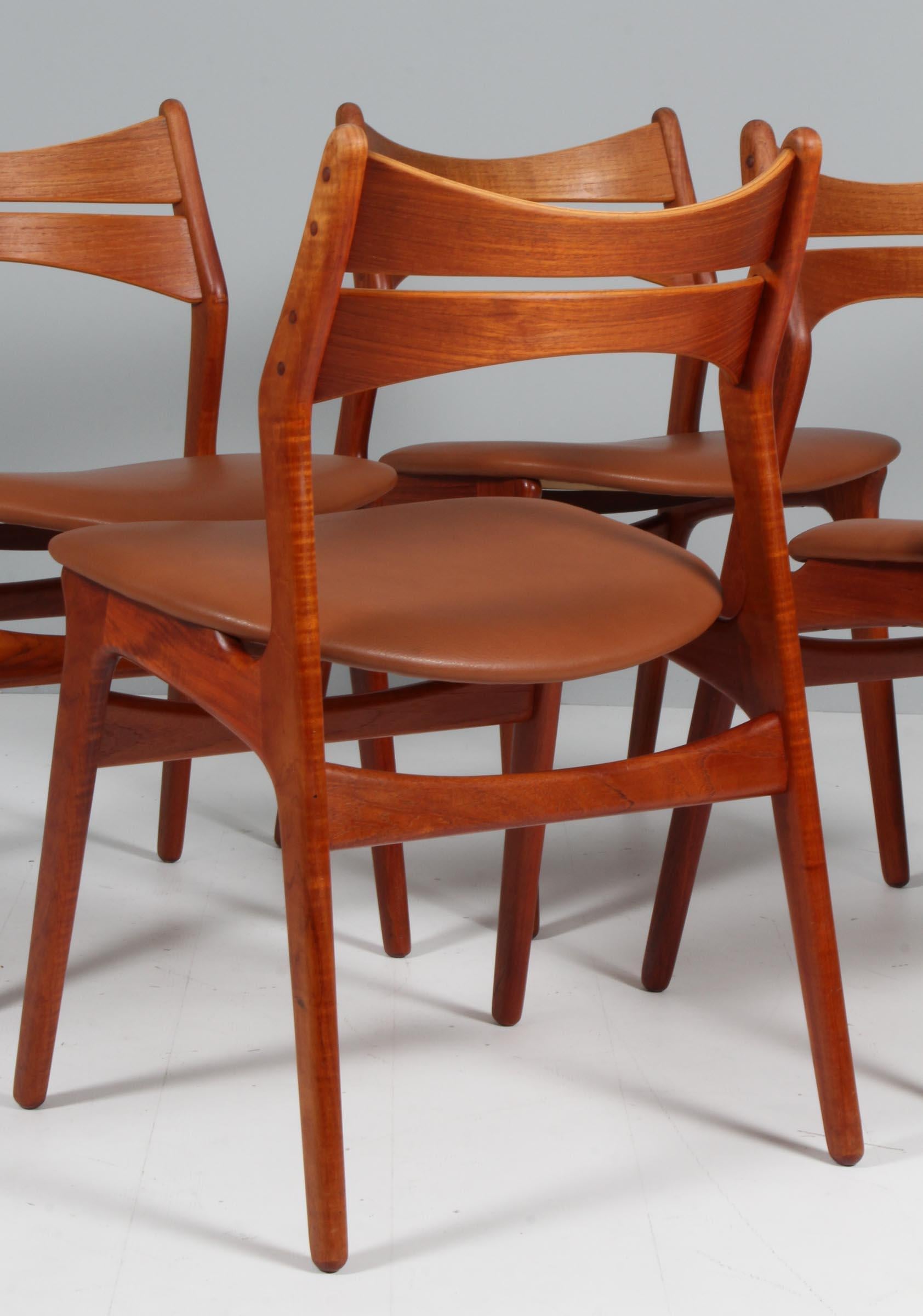 Leather Set of Eight Erik Buch Chairs