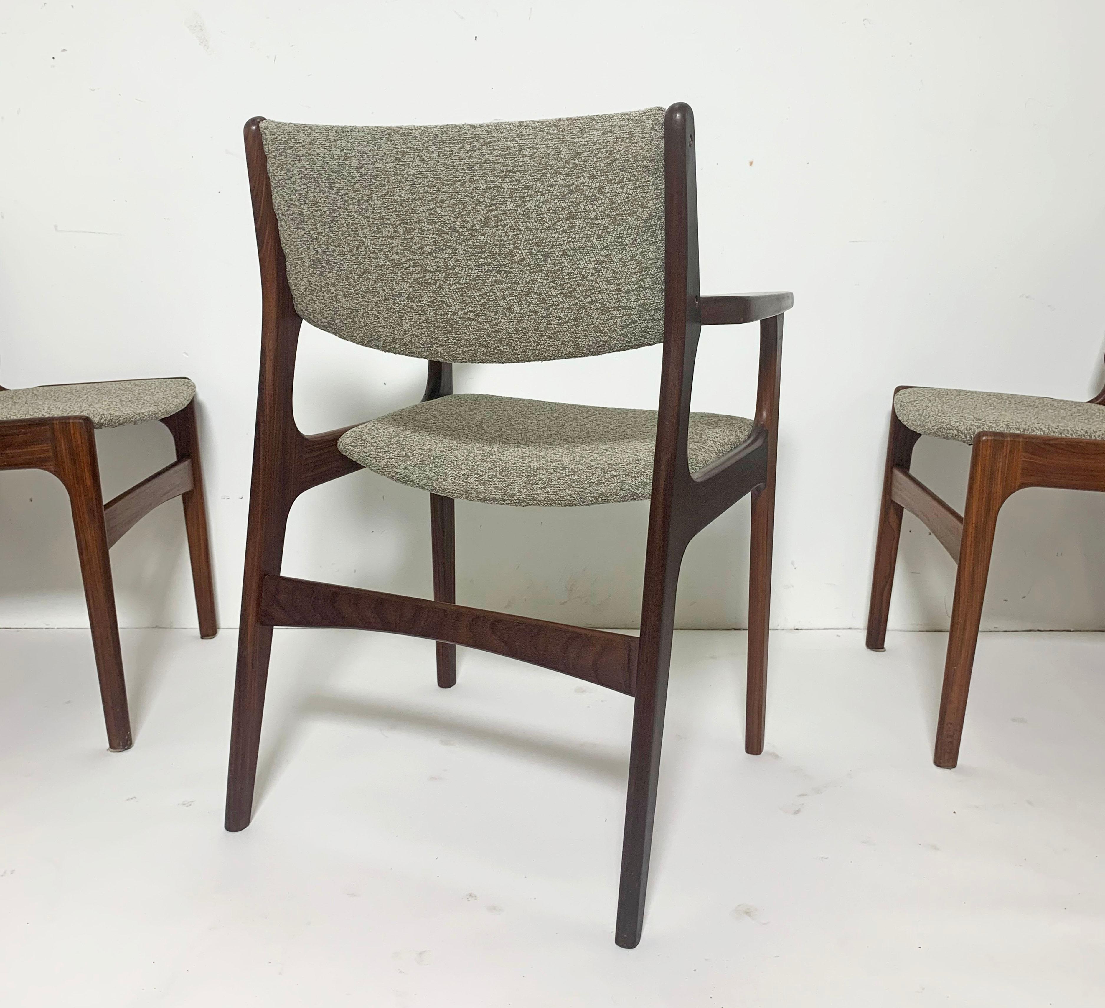Set of Eight Erik Buch Danish Teak Dining Chairs, circa 1960s 4
