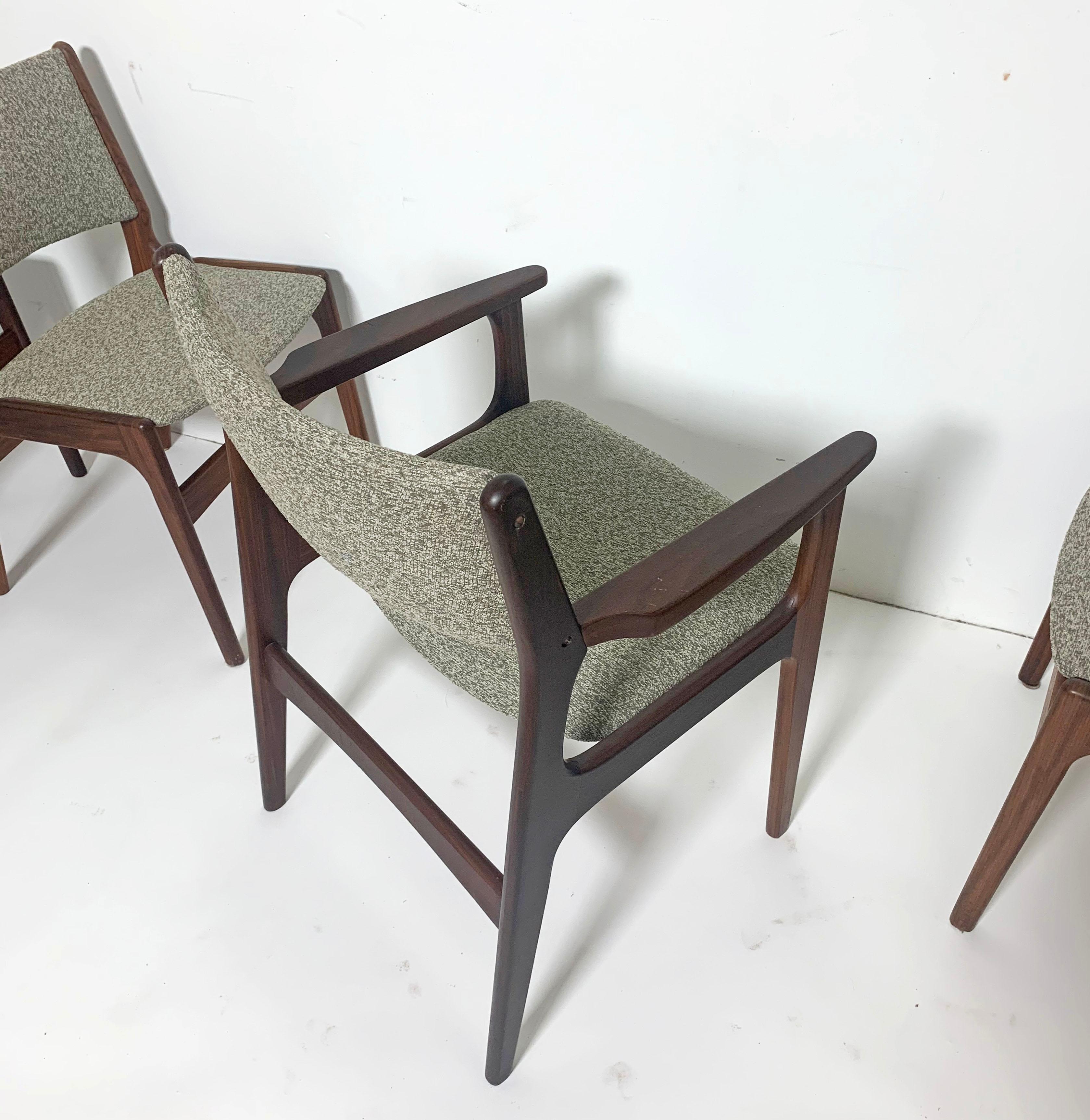 Set of Eight Erik Buch Danish Teak Dining Chairs, circa 1960s 5