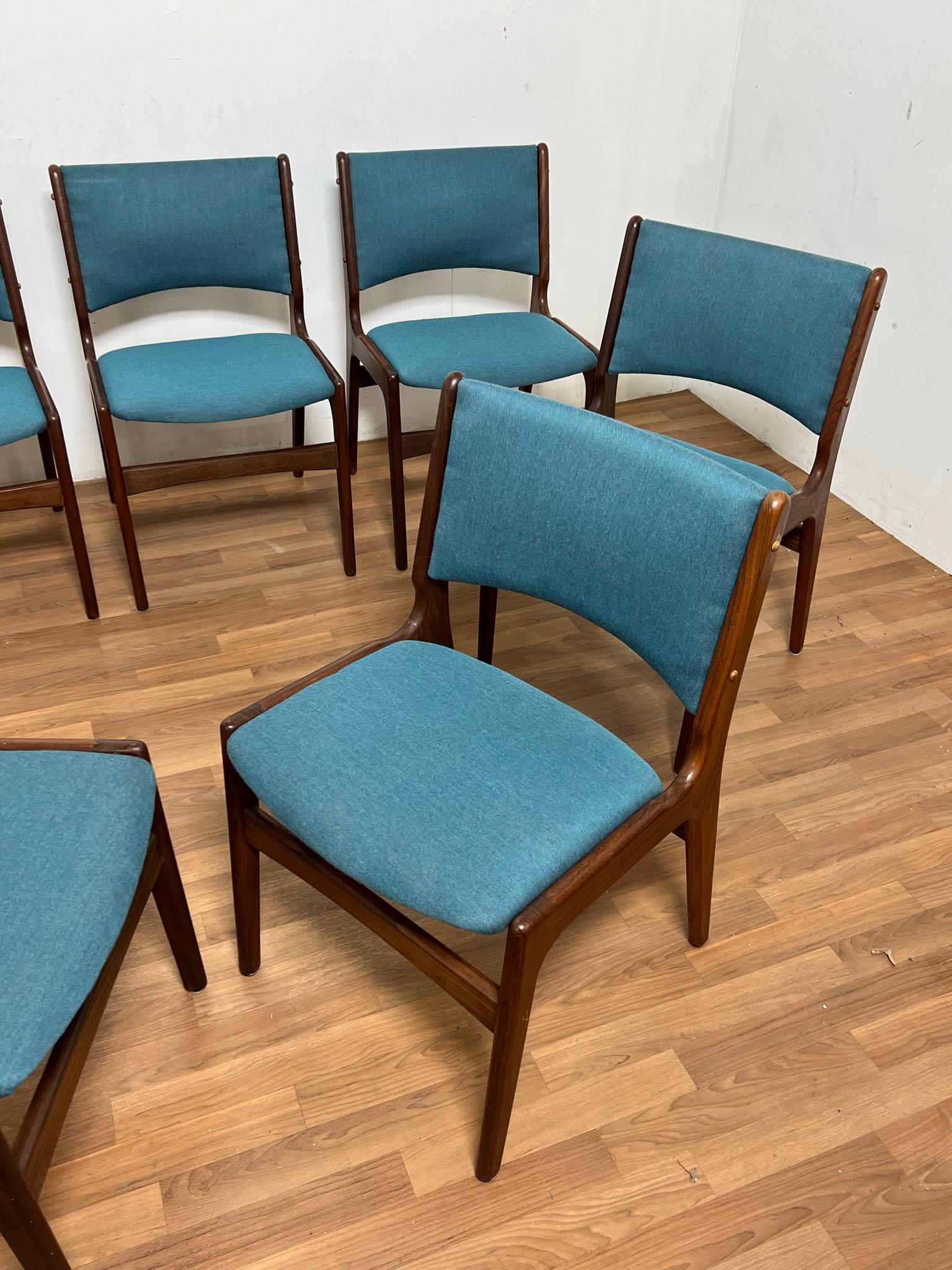 Set of Eight Erik Buch Danish Teak Dining Chairs, circa 1960s 5