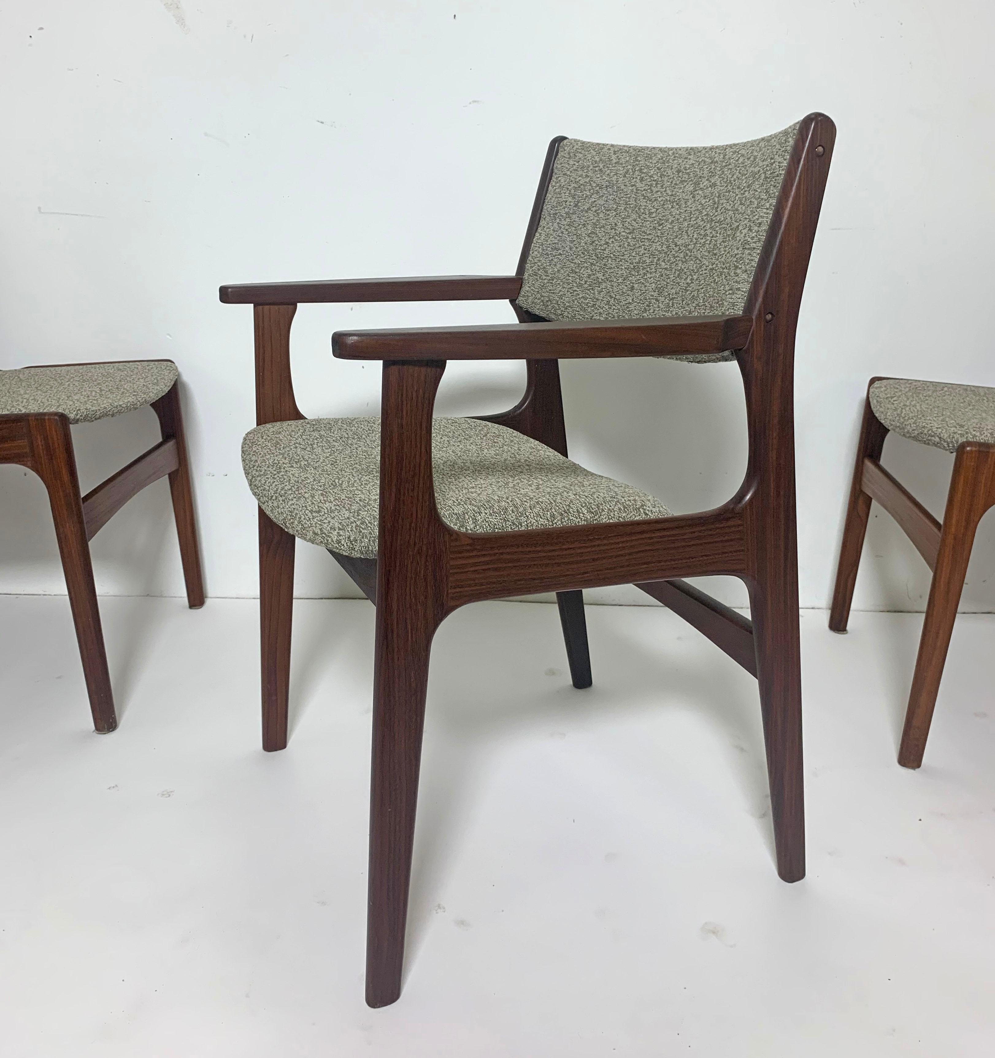 Set of Eight Erik Buch Danish Teak Dining Chairs, circa 1960s 2