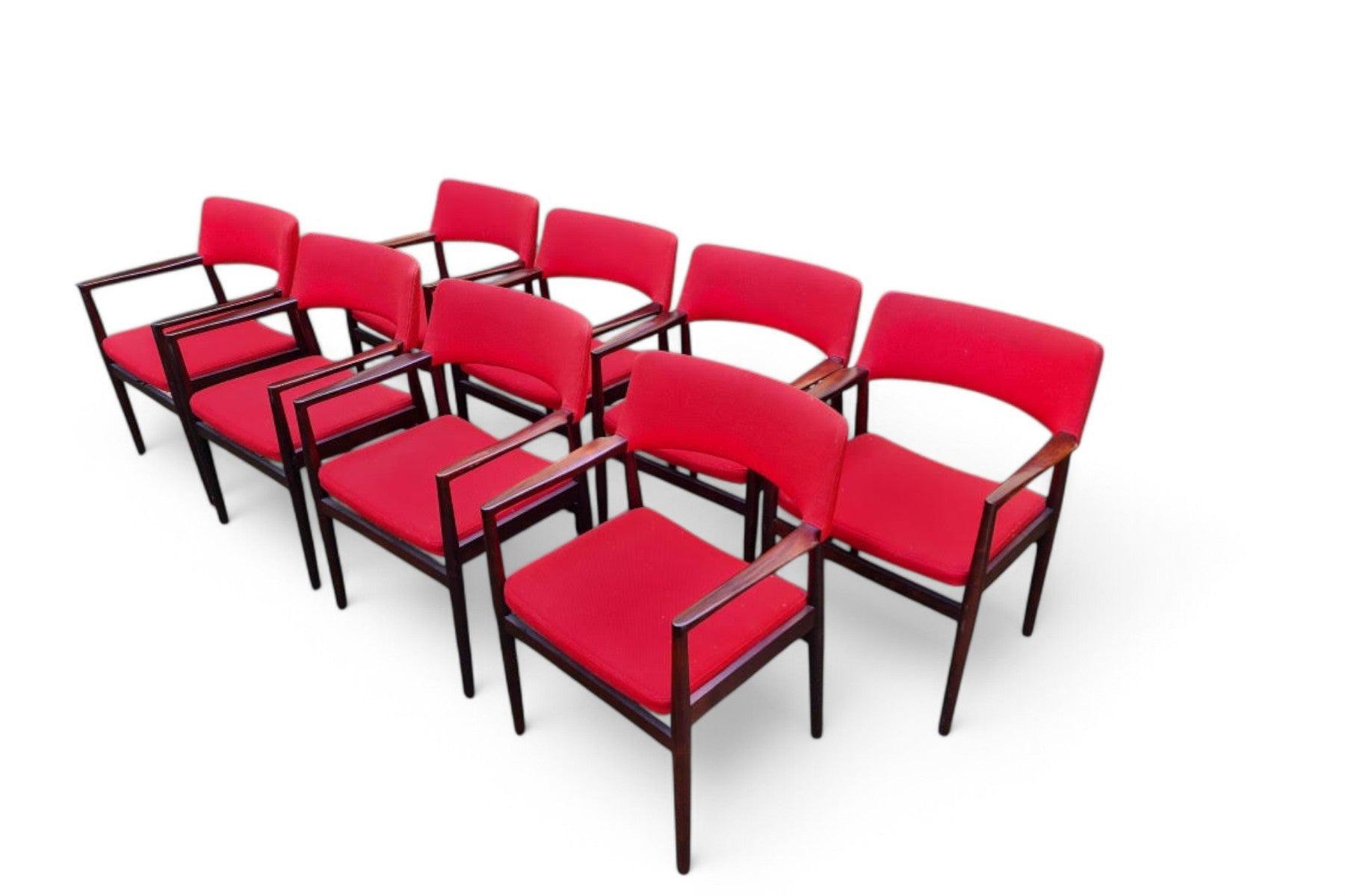 Mid-Century moderno Set di otto poltrone Erik Worts 