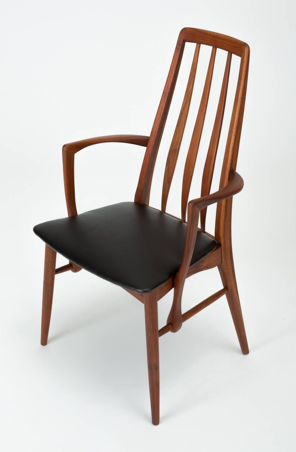 Set of Eight Eva Dining Chairs by Niels Koefoed for Koefoeds Mobelfabrik In Excellent Condition In Los Angeles, CA