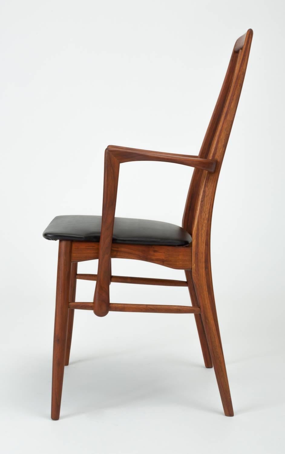 Mid-20th Century Set of Eight Eva Dining Chairs by Niels Koefoed for Koefoeds Mobelfabrik