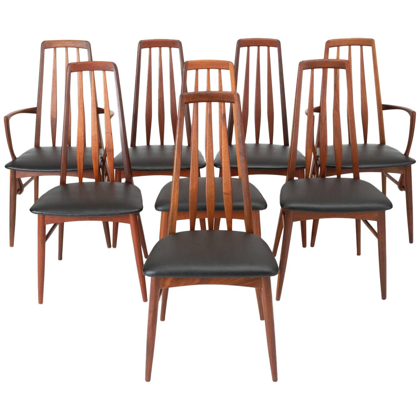 Set of Eight Eva Dining Chairs by Niels Koefoed for Koefoeds Mobelfabrik