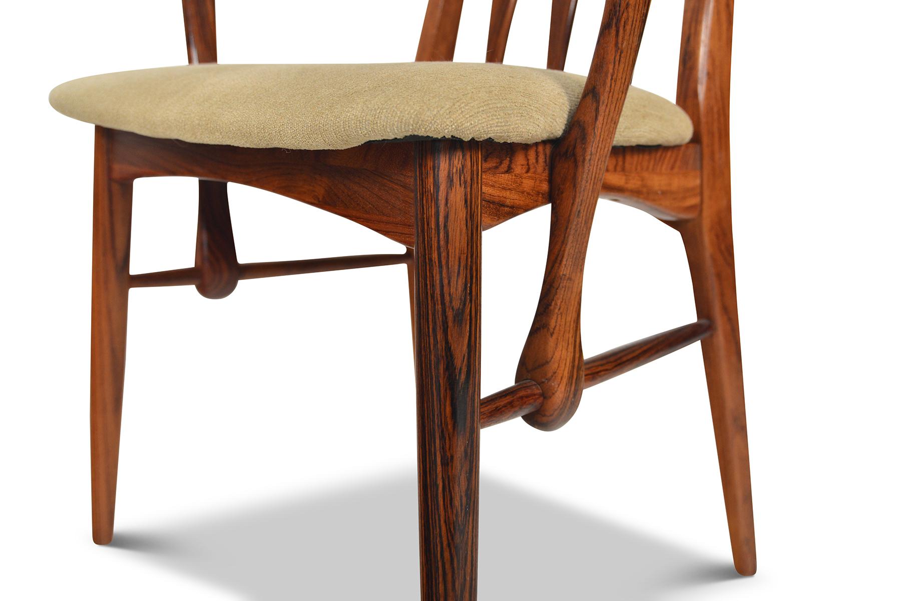 Set of Eight Eva High Back Dining Chairs in Rosewood by Niels Koefoed 4