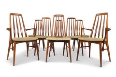 Set of Eight Eva High Back Dining Chairs in Rosewood by Niels Koefoed
