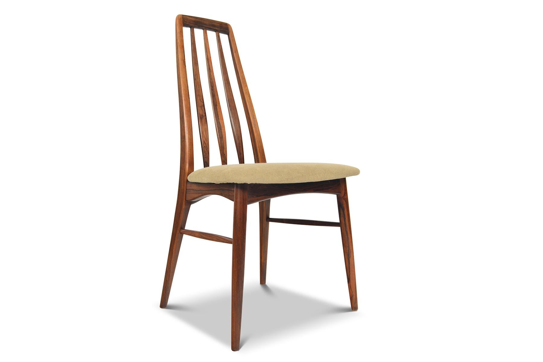 20th Century Set of Eight Eva High Back Dining Chairs in Rosewood by Niels Koefoed