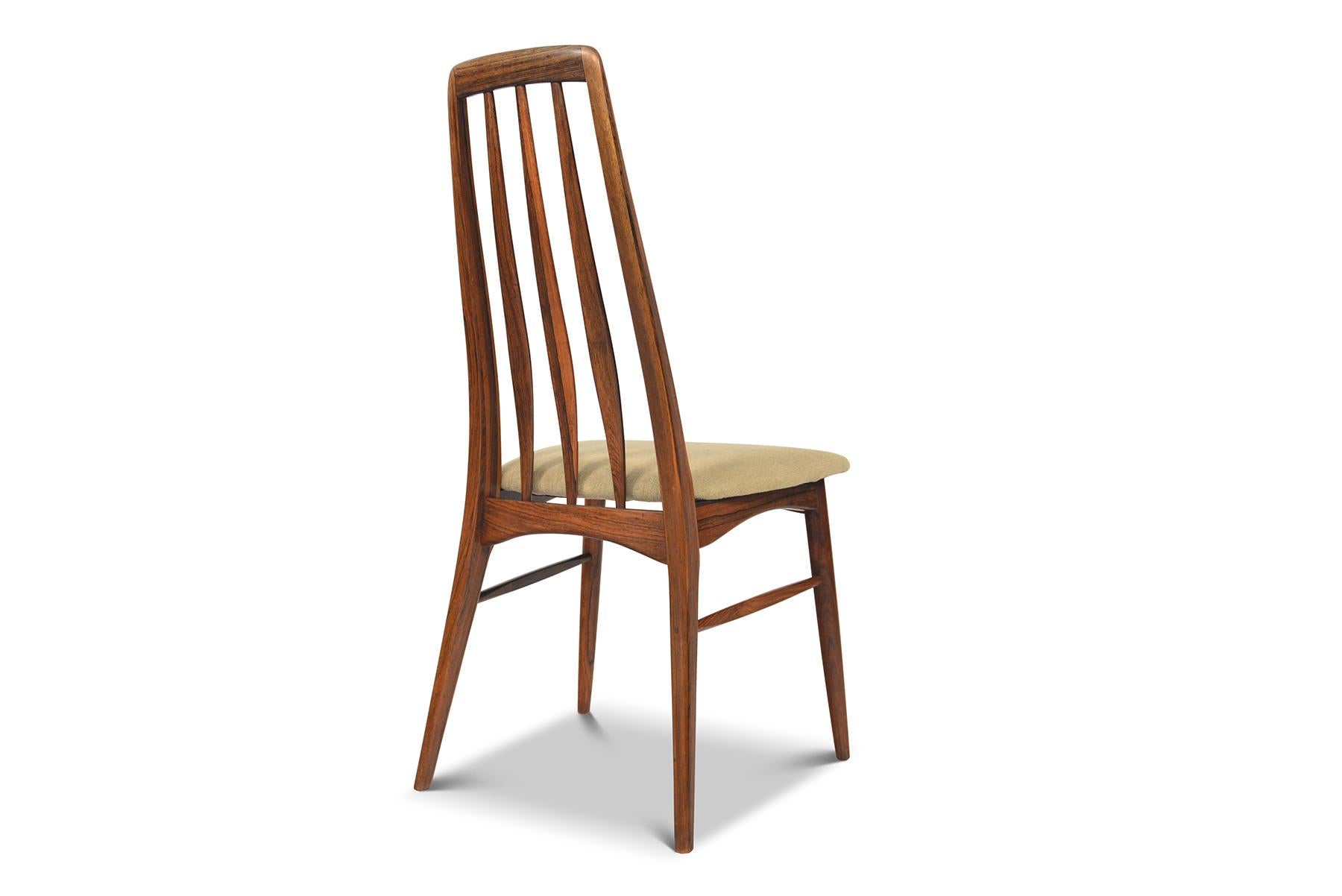 Set of Eight Eva High Back Dining Chairs in Rosewood by Niels Koefoed 1