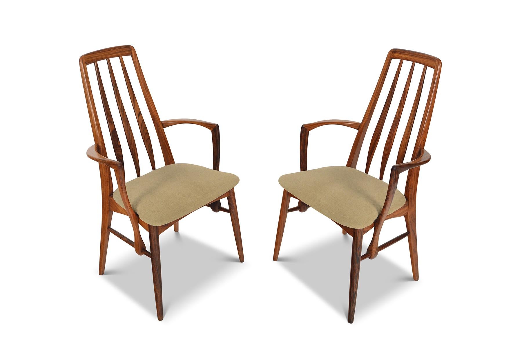 Set of Eight Eva High Back Dining Chairs in Rosewood by Niels Koefoed 2