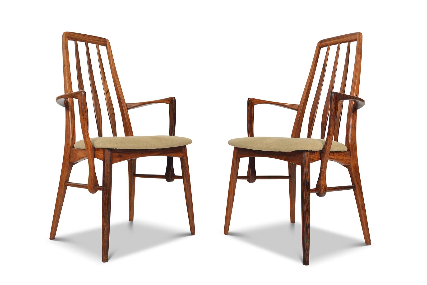 Set of Eight Eva High Back Dining Chairs in Rosewood by Niels Koefoed 3