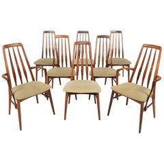 Set of Eight Eva High Back Dining Chairs in Rosewood by Niels Koefoed