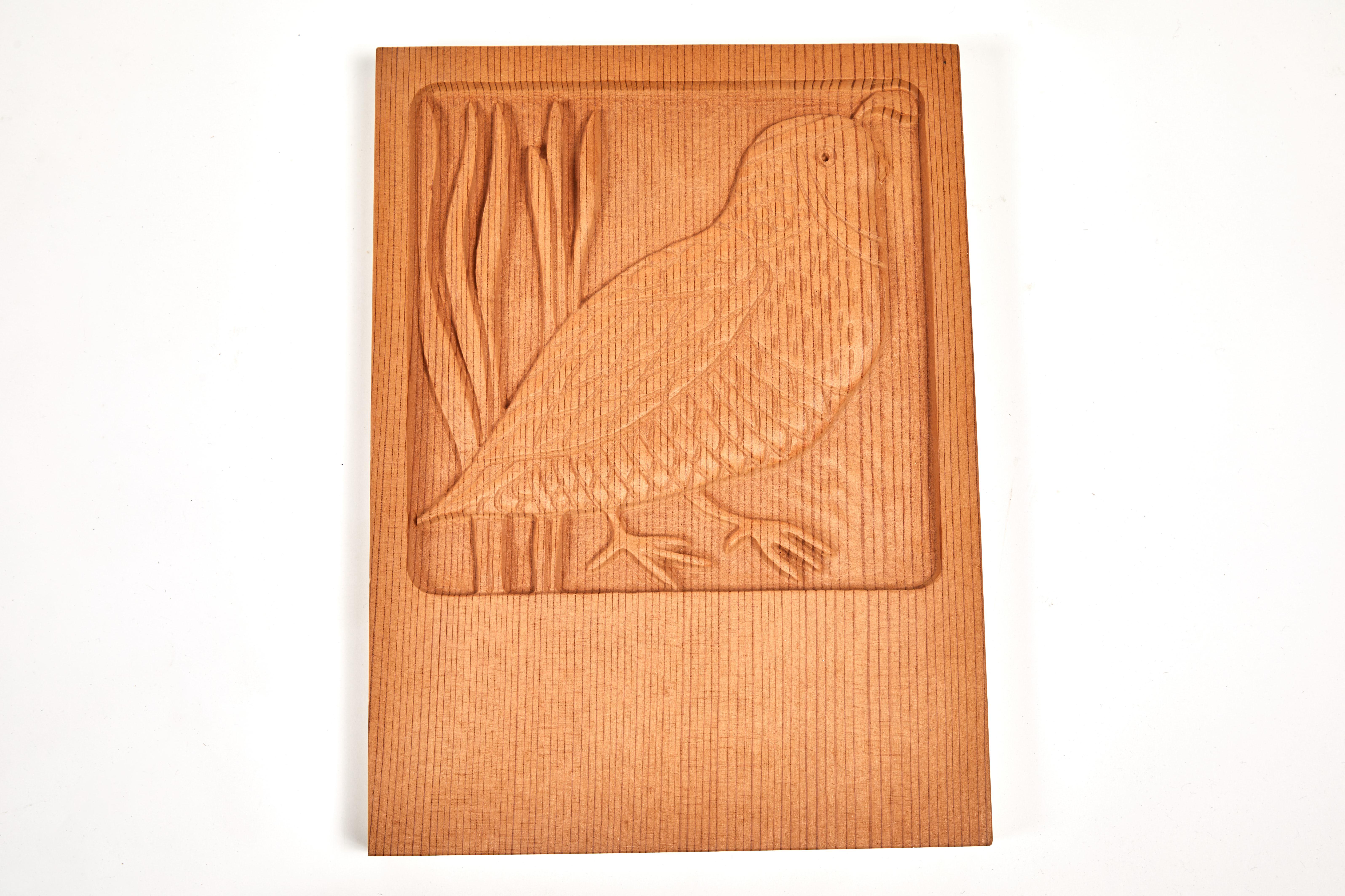 Late 20th Century Set of Eight Evelyn Ackerman Carved Redwood Panels For Sale