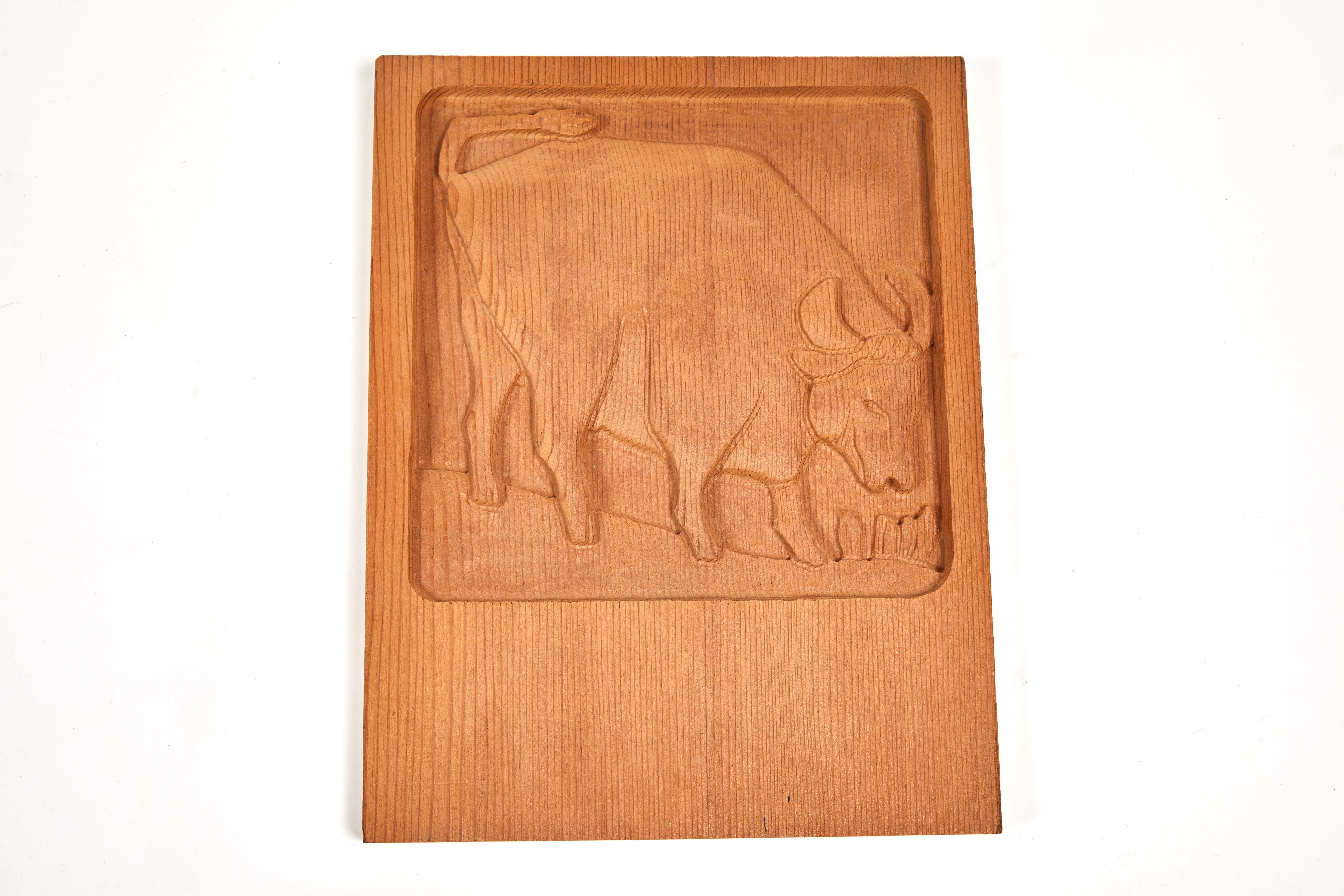 Set of Eight Evelyn Ackerman Carved Redwood Panels For Sale 2