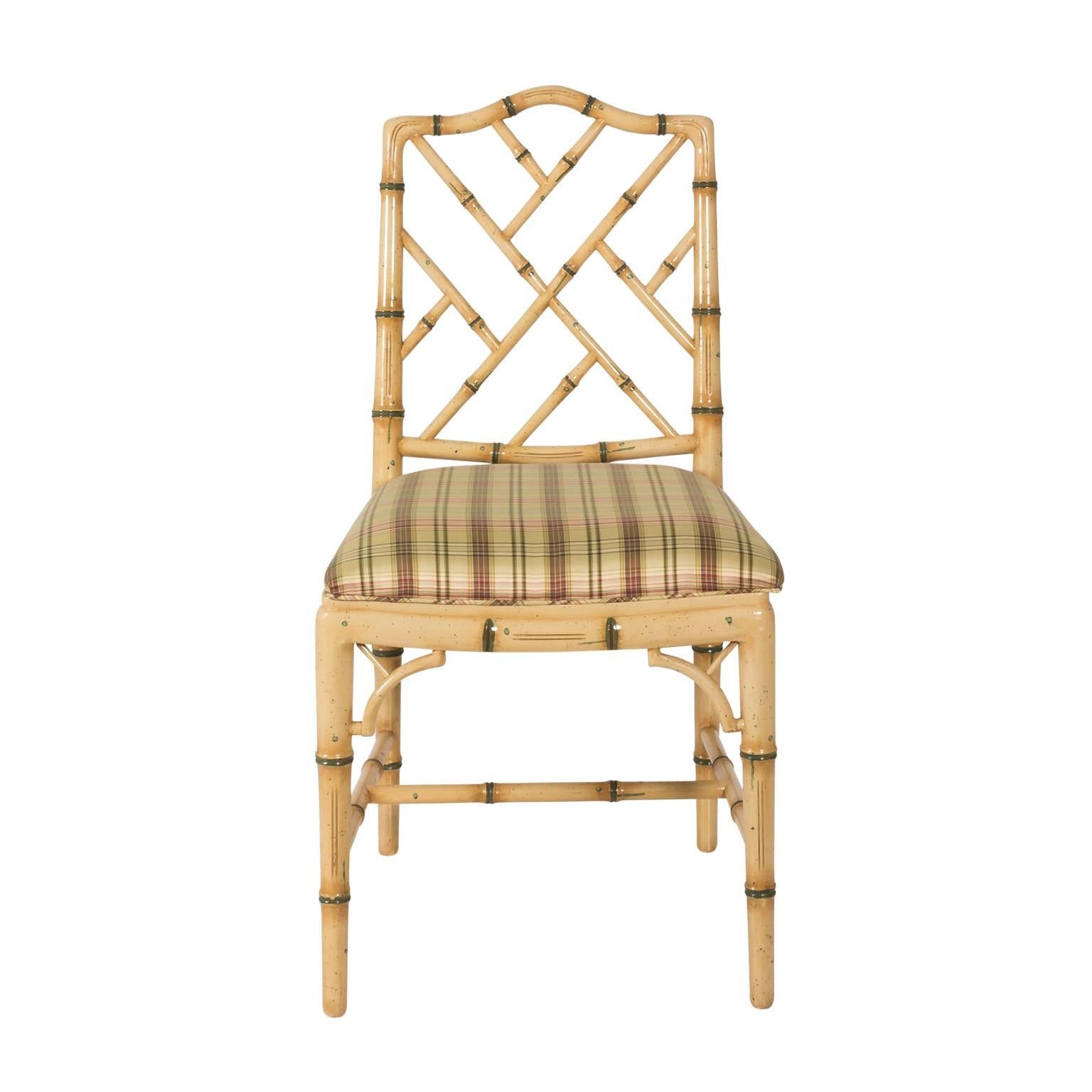 20th Century Set of Eight Faux Bamboo Dining Chairs