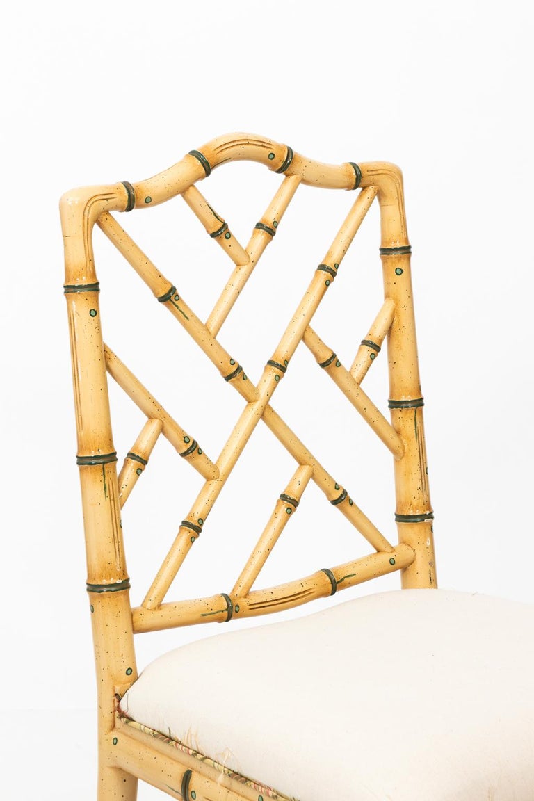 Set of Eight Faux Bamboo Side Chairs, circa 1970s at 1stDibs