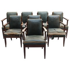 Set of 8 Fine French Art Deco Oak Armchairs by Leon and Maurice Jallot 