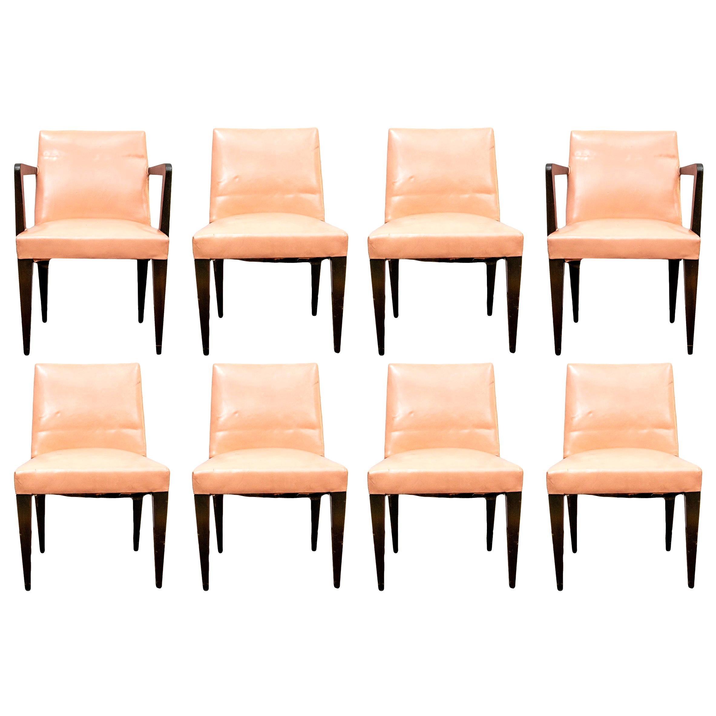 Set of Eight Fine Midcentury Edward Wormley for Dunbar Designer Dining Chairs