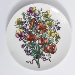 Set of Eight Fiori Plates by Piero Fornasetti, Italy circa 1960