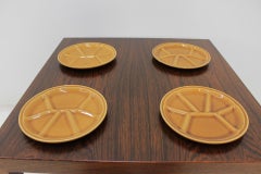 Set of Eight Fondue Plates, Gien Pottery, France