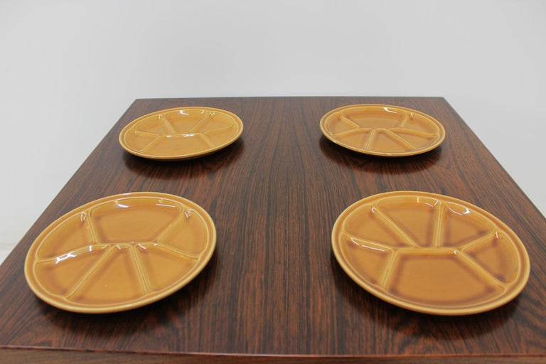 Set of Eight Fondue Plates, Gien Pottery, France at 1stDibs