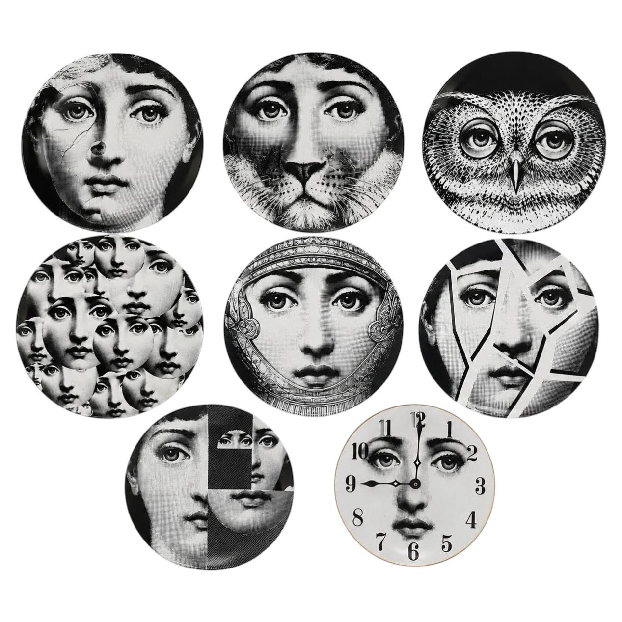 Set of Eight Fornasetti Lina Cavalieri Porcelain Plates