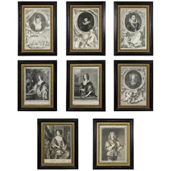 Set of Eight Framed Engravings of European Royalty