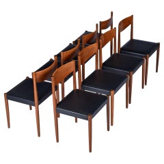 Set of Eight Frem Røjle Teak Dining Chairs, Model 217, Denmark, 1960s