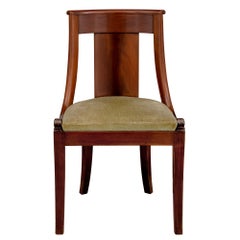Set of Eight French 19th Century Empire Style Mahogany Side/Dining Chairs