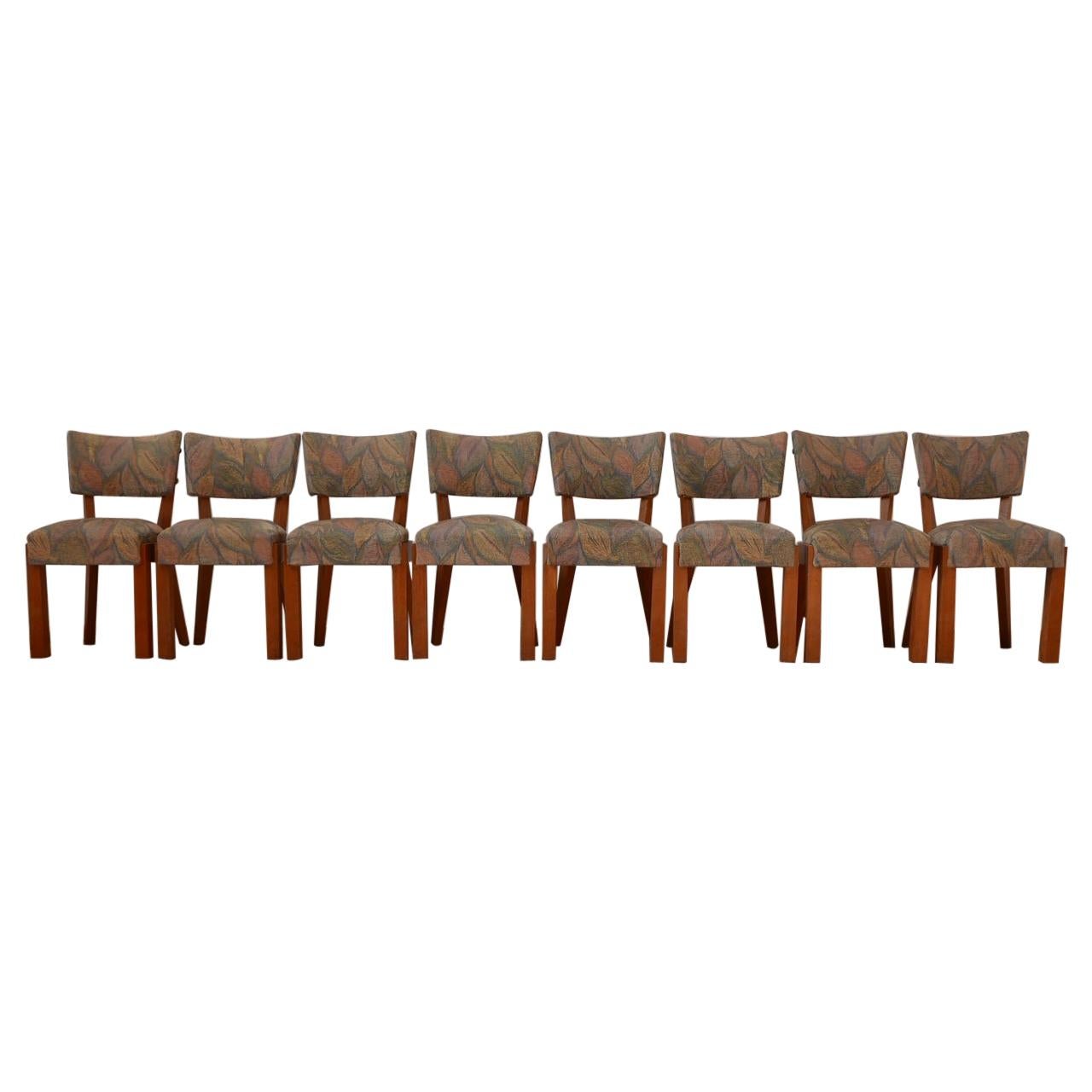 Set of Eight French Art Deco Dining Chairs Attr. to Charles Dudouyt '8'