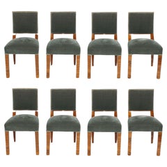 Set of Eight French Art Deco Dining Chairs attributed to Dominique
