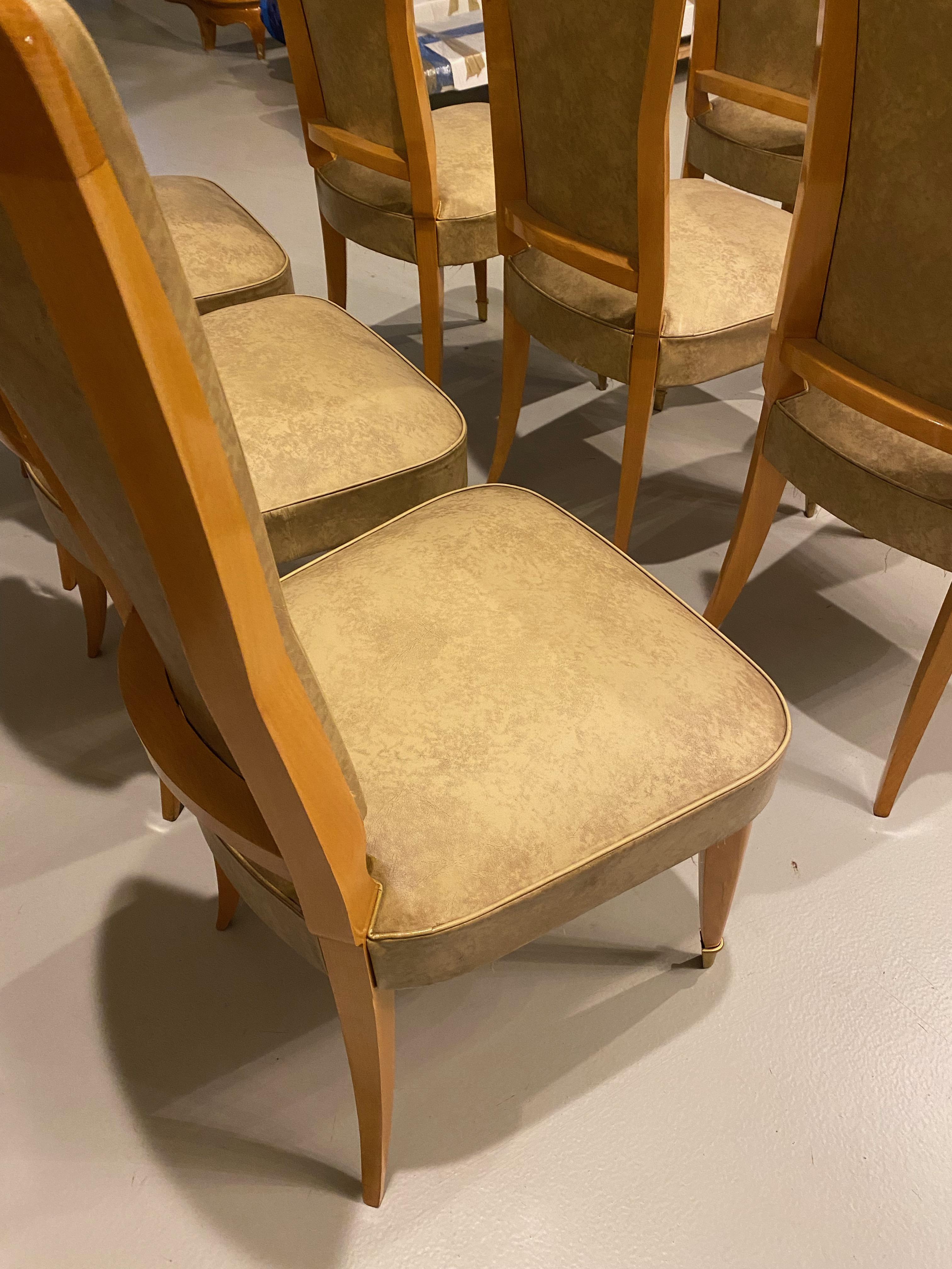 Set of Eight French Art Deco Dining Room Chairs 1