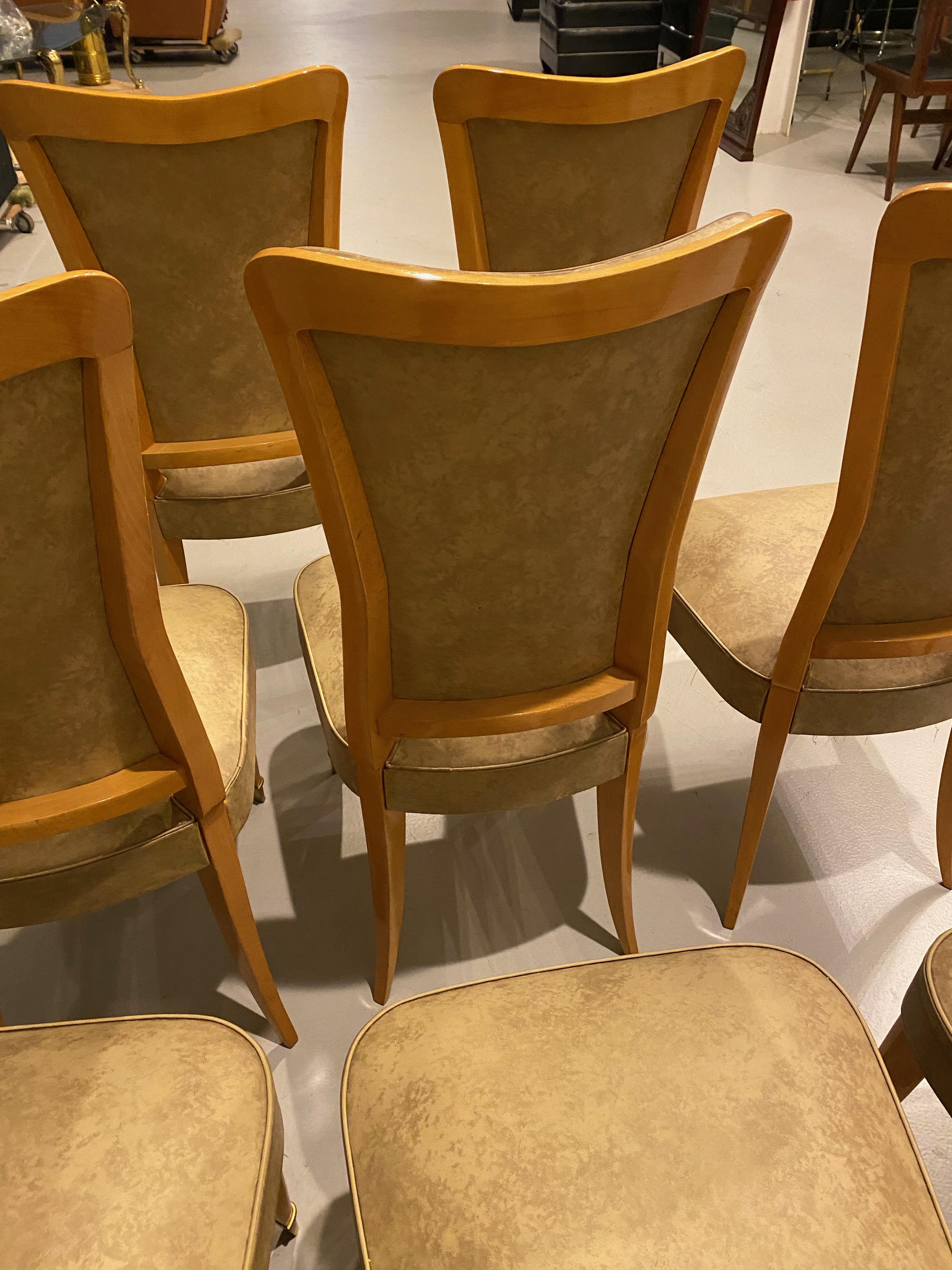 Set of Eight French Art Deco Dining Room Chairs 2
