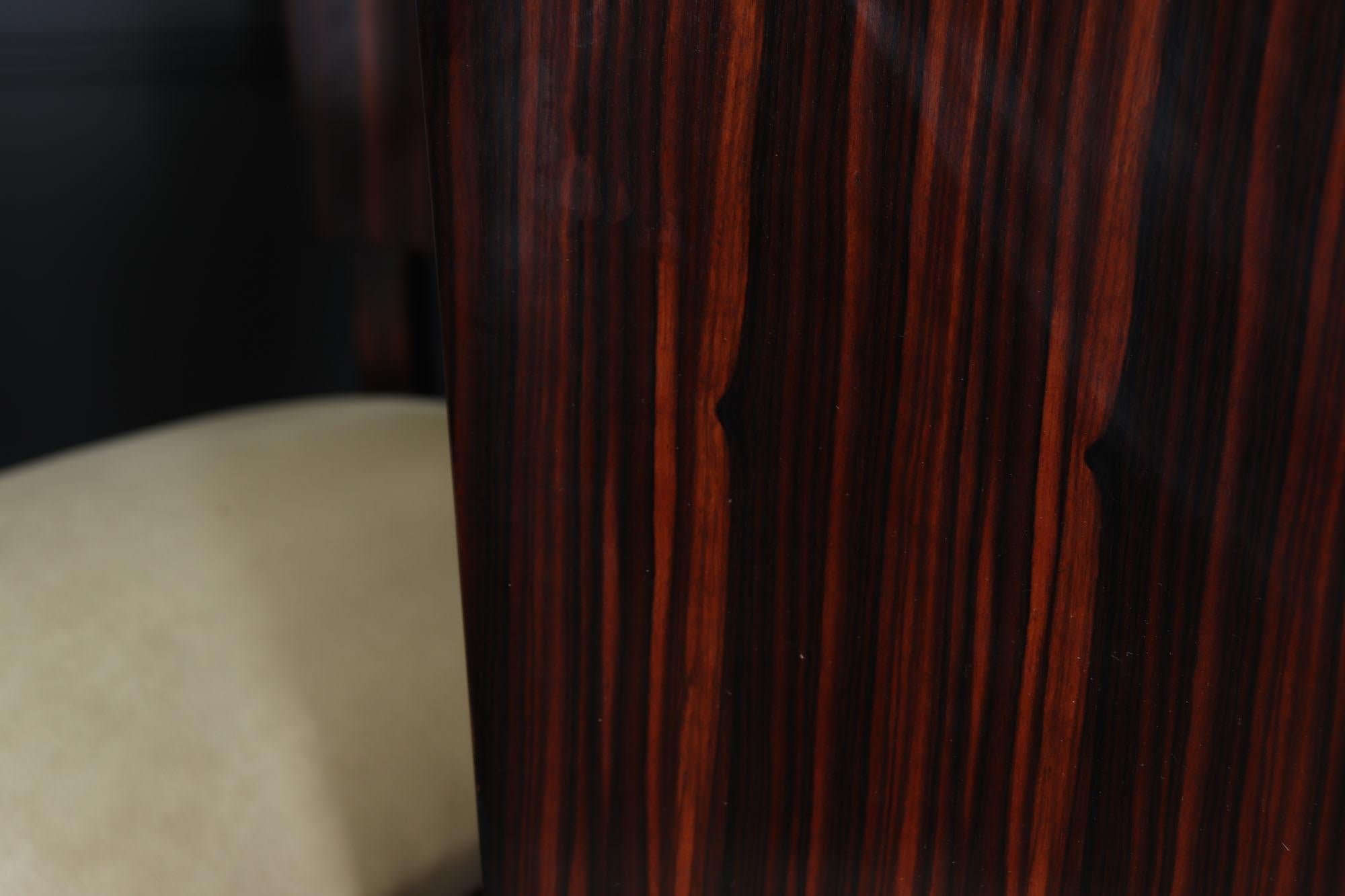 Set of Eight French Art Deco Macassar Ebony Dining Chairs, c.1930s im Angebot 10