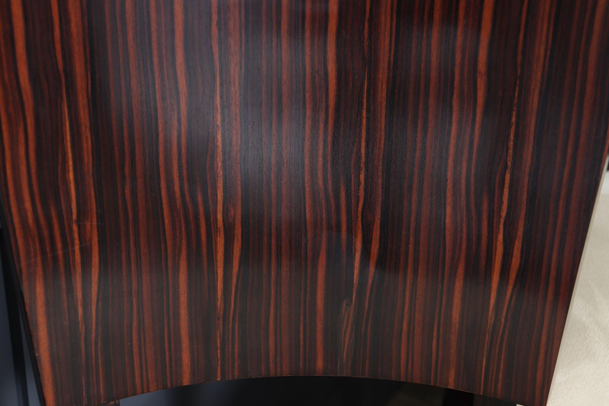 Set of Eight French Art Deco Macassar Ebony Dining Chairs, c.1930s im Angebot 11